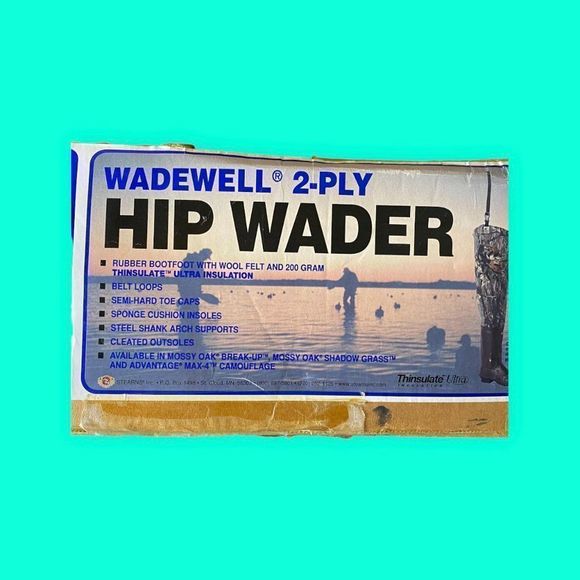 𝅺Vintage Hodgman Men’s Wadewell 2-Ply Fishing Hip Waders Water Boots Size 9 - Picture 8 of 10